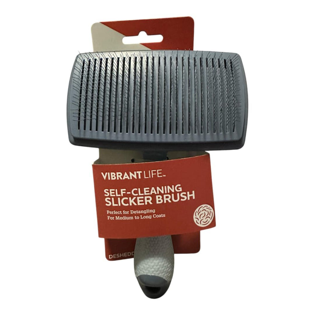 Cepillo para Perros Vibrant Life – Autolimpiante, Ideal para Pelo Medio y Largo