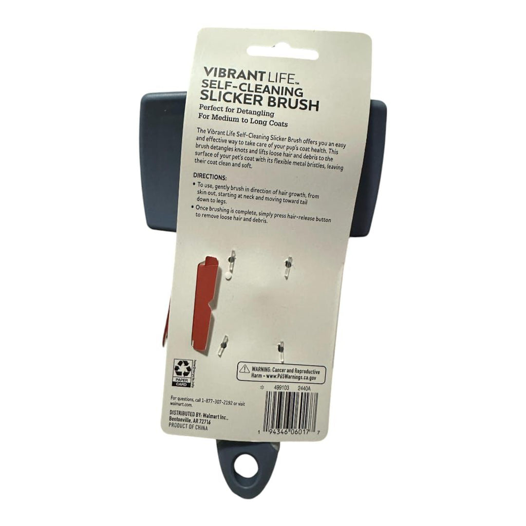 Cepillo para Perros Vibrant Life – Autolimpiante, Ideal para Pelo Medio y Largo